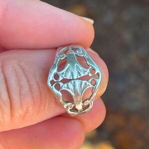 Sterling silver ginkgo leaf ring